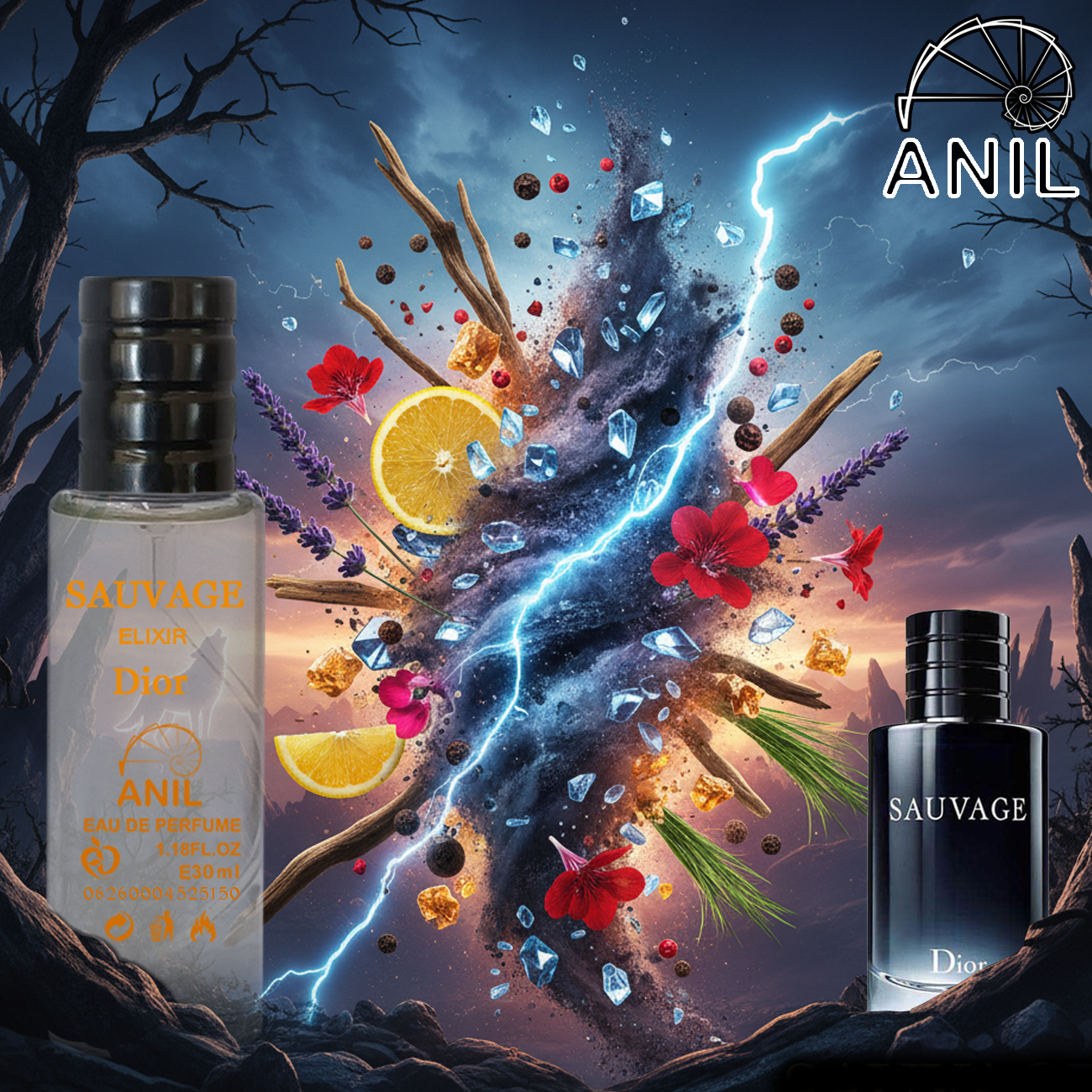 عطر آنیل با رایحه ساواژ عطری است ملایم و تلخ  و عطری مردانه  است. با حجم 30ml